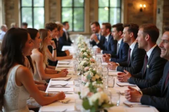Disposition stratégique des tables pour un mariage réussi